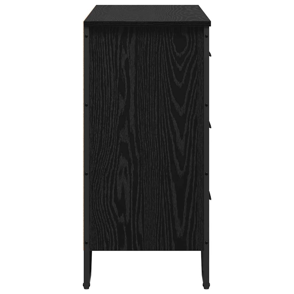 Chest of Drawers Black oak 91 x 35.5 x 74.5 cm Engineered wood