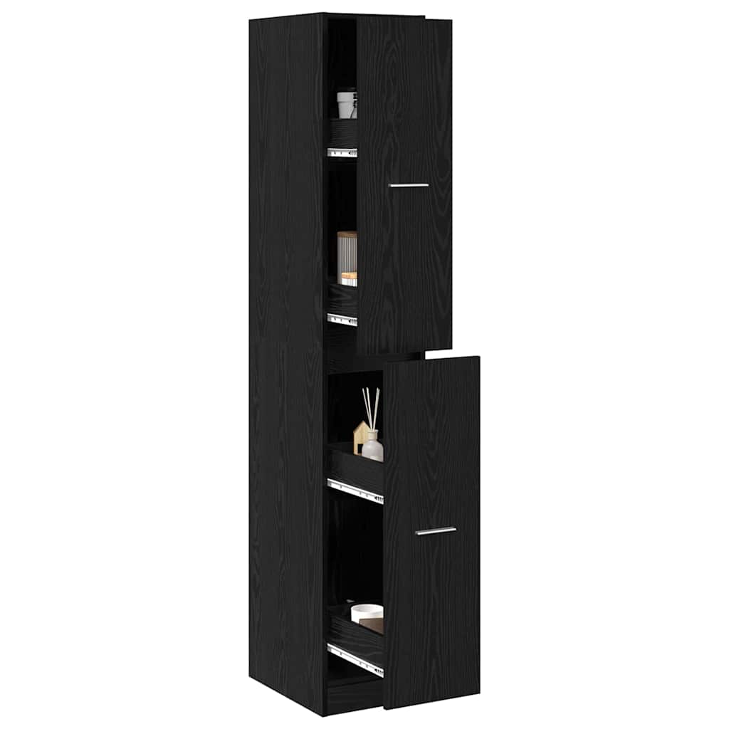 Apothecary Cabinet Black oak 30 x 41 x 174.5 cm Engineered wood
