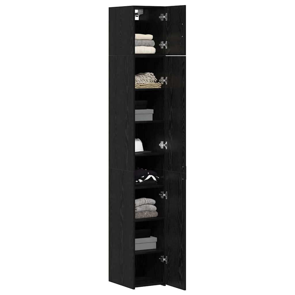 Slim Storage Cabinet Black oak 30 x 42.5 x 225 cm