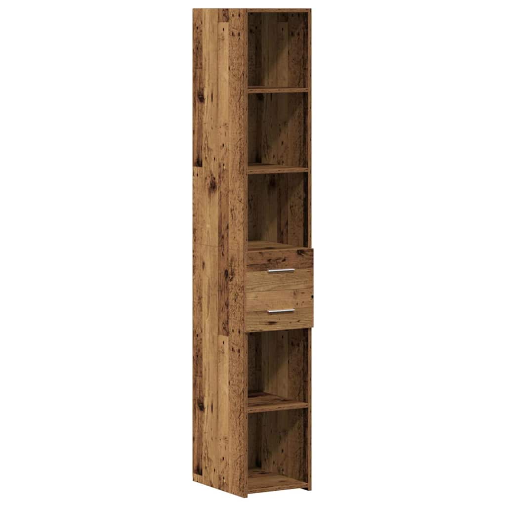 Slim Storage Cabinet with Drawer Old wood 30 x 42.5 x 225 cm
