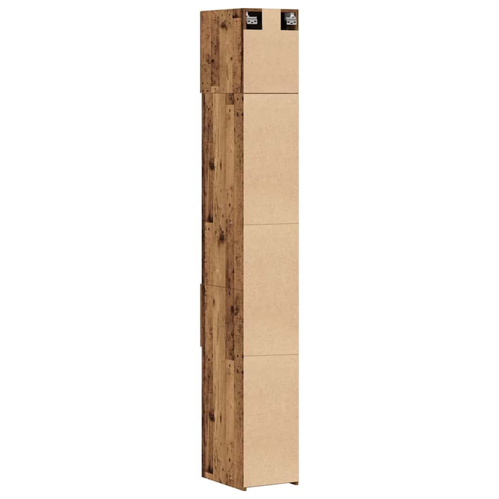 Slim Storage Cabinet with Drawer Old wood 30 x 42.5 x 225 cm