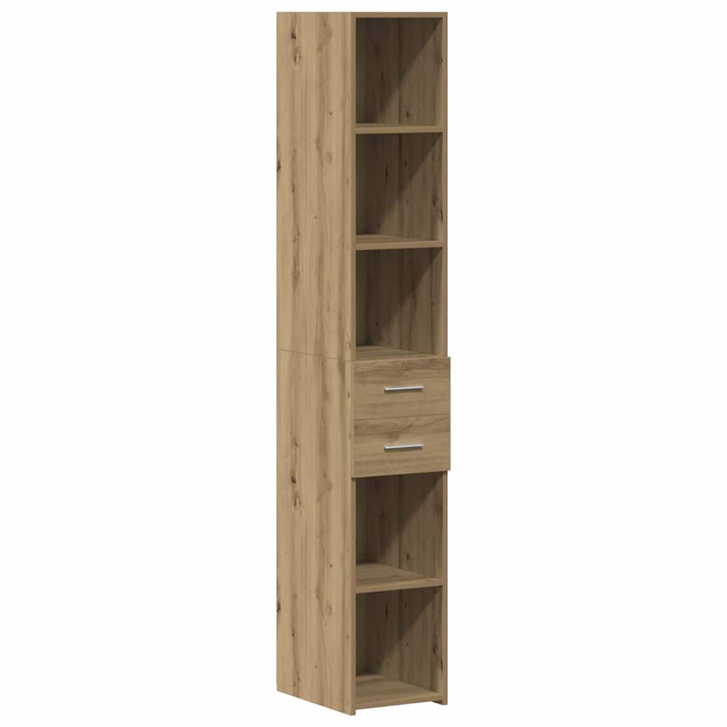 Slim Storage Cabinet with Drawer Artisan oak 30 x 42.5 x 225 cm