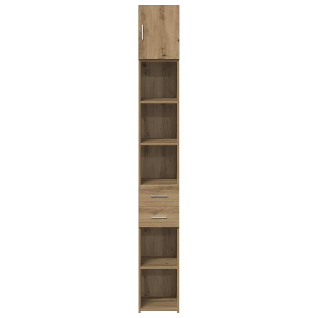Slim Storage Cabinet with Drawer Artisan oak 30 x 42.5 x 225 cm