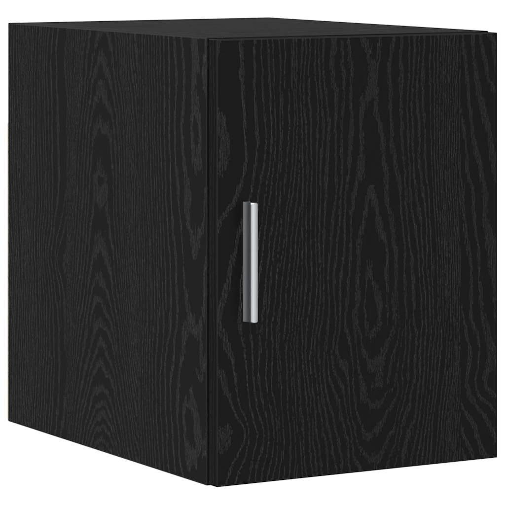 Slim Storage Cabinet with Drawer Black oak 30 x 42.5 x 225 cm