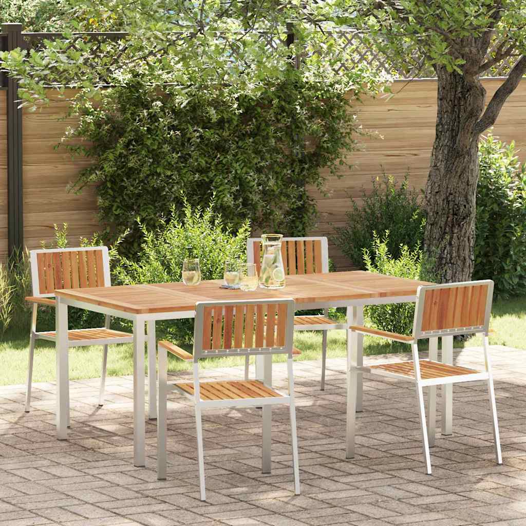 Garden Dining Set 5 pcs Brown Solid acacia wood