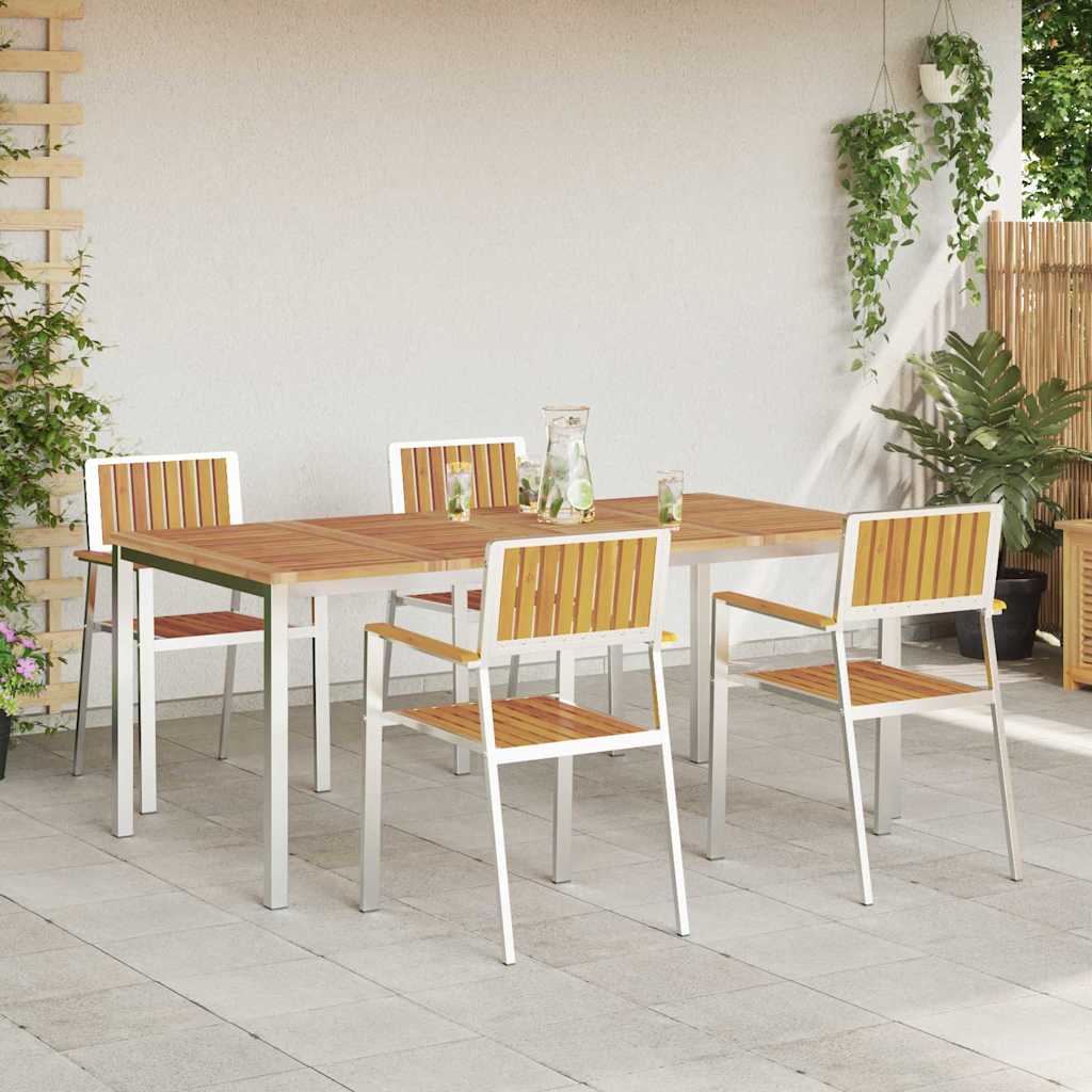 Garden Dining Set 5 pcs Brown Solid acacia wood