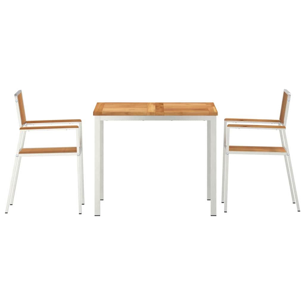 Garden Dining Set 3 pcs Brown Solid teak wood