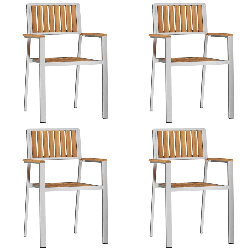 Garden Dining Set 5 pcs Brown Solid teak wood