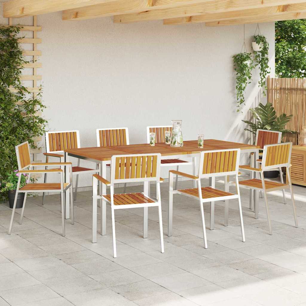 GardenChair 8 pcs Brown 56x54.5x87cm SolidAcaciawood