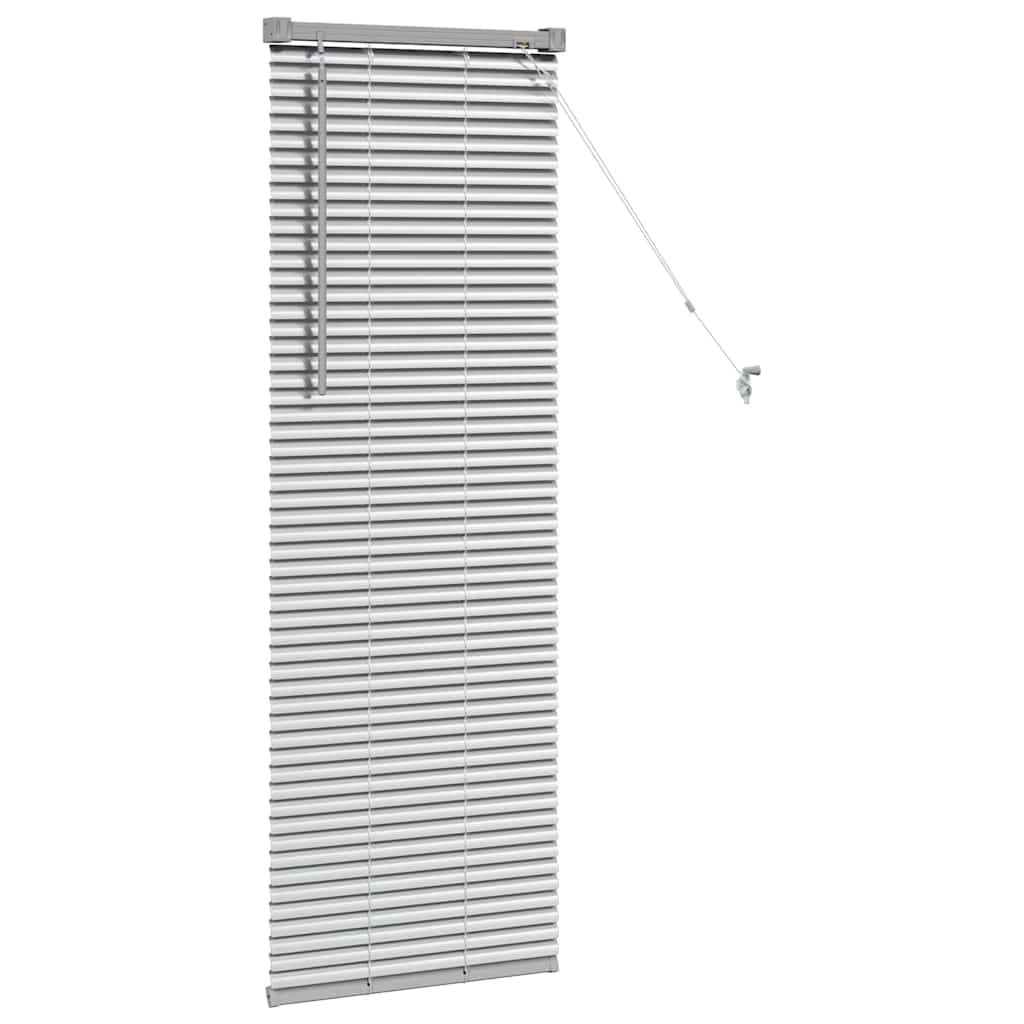 Window Blind with Curtains Manual Silver Aluminium