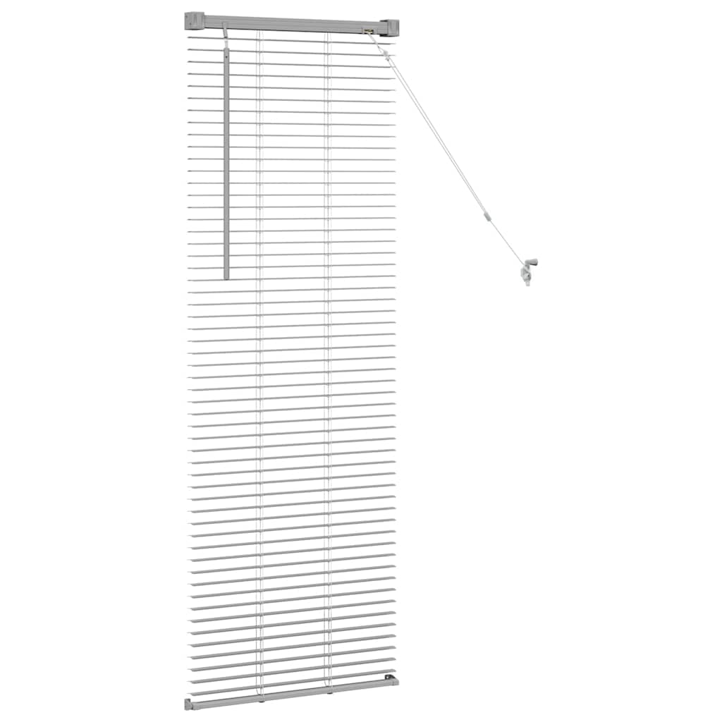 Window Blind with Curtains Manual Silver Aluminium