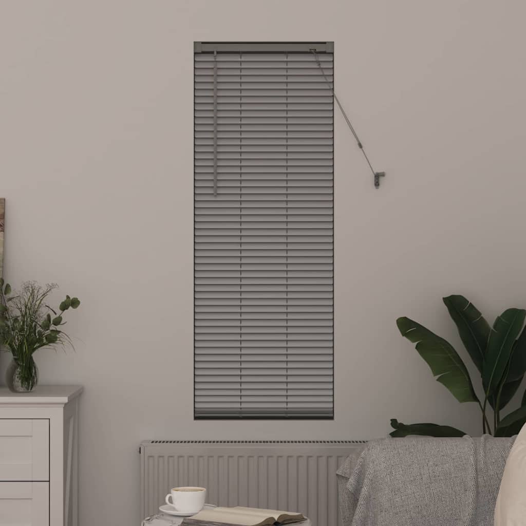 Window Blind with Curtains Manual Silver Aluminium