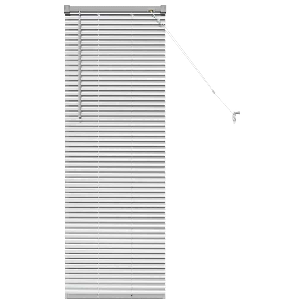 Window Blind with Curtains Manual Silver Aluminium