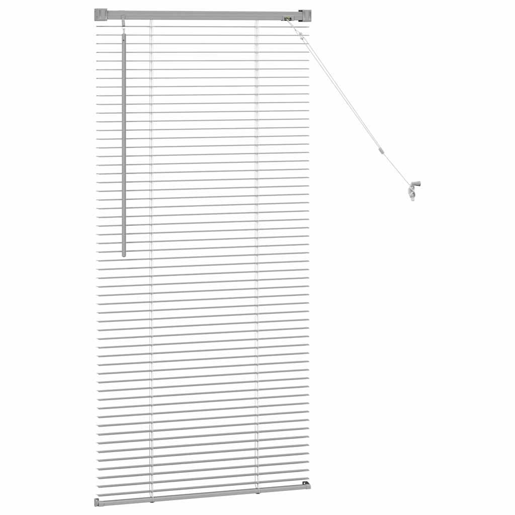Window Blind with Curtains Manual Silver Aluminium