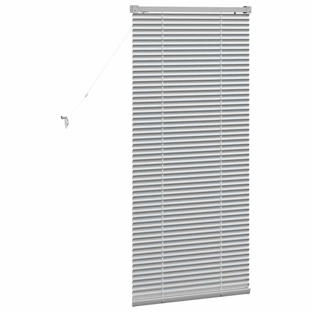 Window Blind with Curtains Manual Silver Aluminium