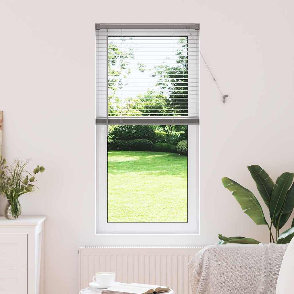 Window Blind with Curtains Manual Silver Aluminium
