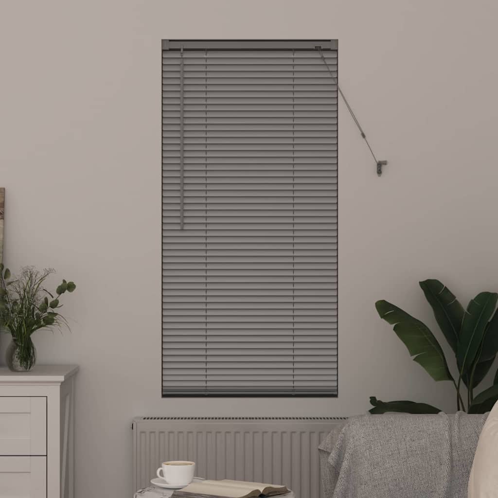 Window Blind with Curtains Manual Silver Aluminium