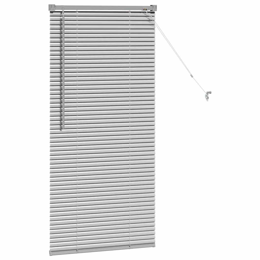 Window Blind with Curtains Manual Silver Aluminium