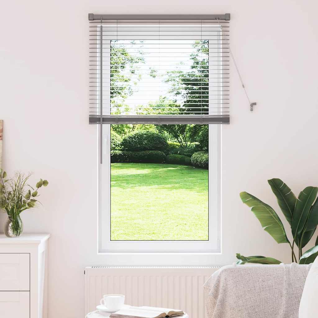 Window Blind with Curtains Manual Silver Aluminium