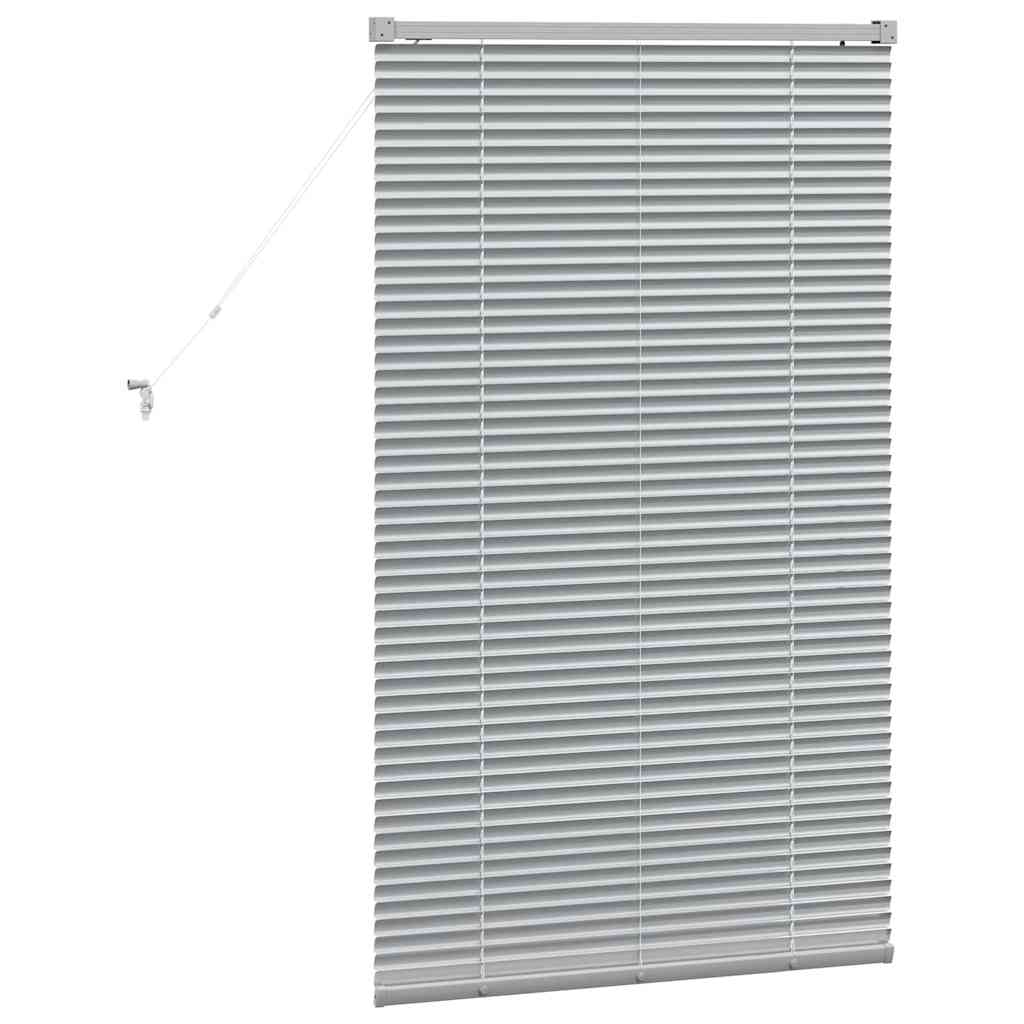 Window Blind with Curtains Manual Silver Aluminium
