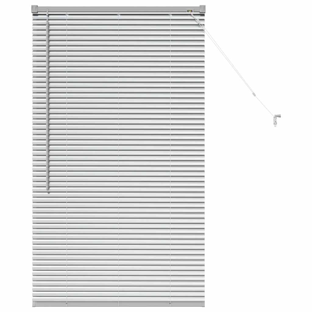 Window Blind with Curtains Manual Silver Aluminium