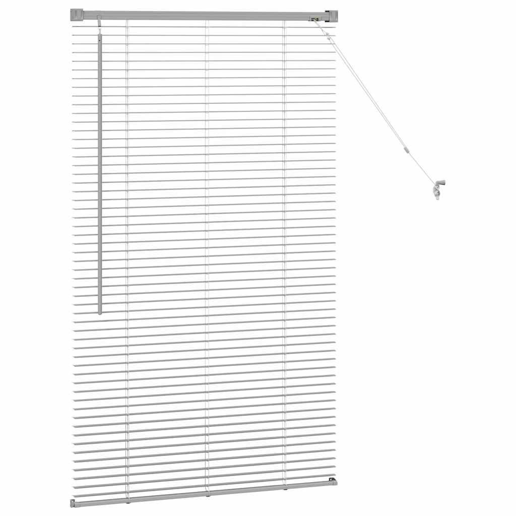 Window Blind with Curtains Manual Silver Aluminium