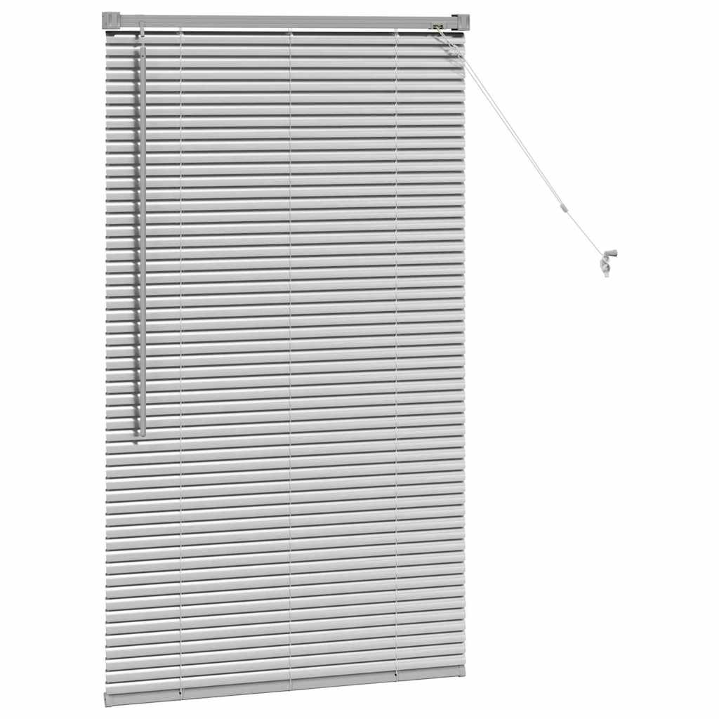 Window Blind with Curtains Manual Silver Aluminium