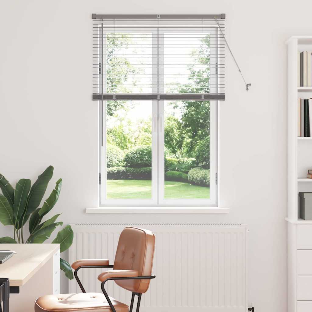 Window Blind with Curtains Manual Silver Aluminium