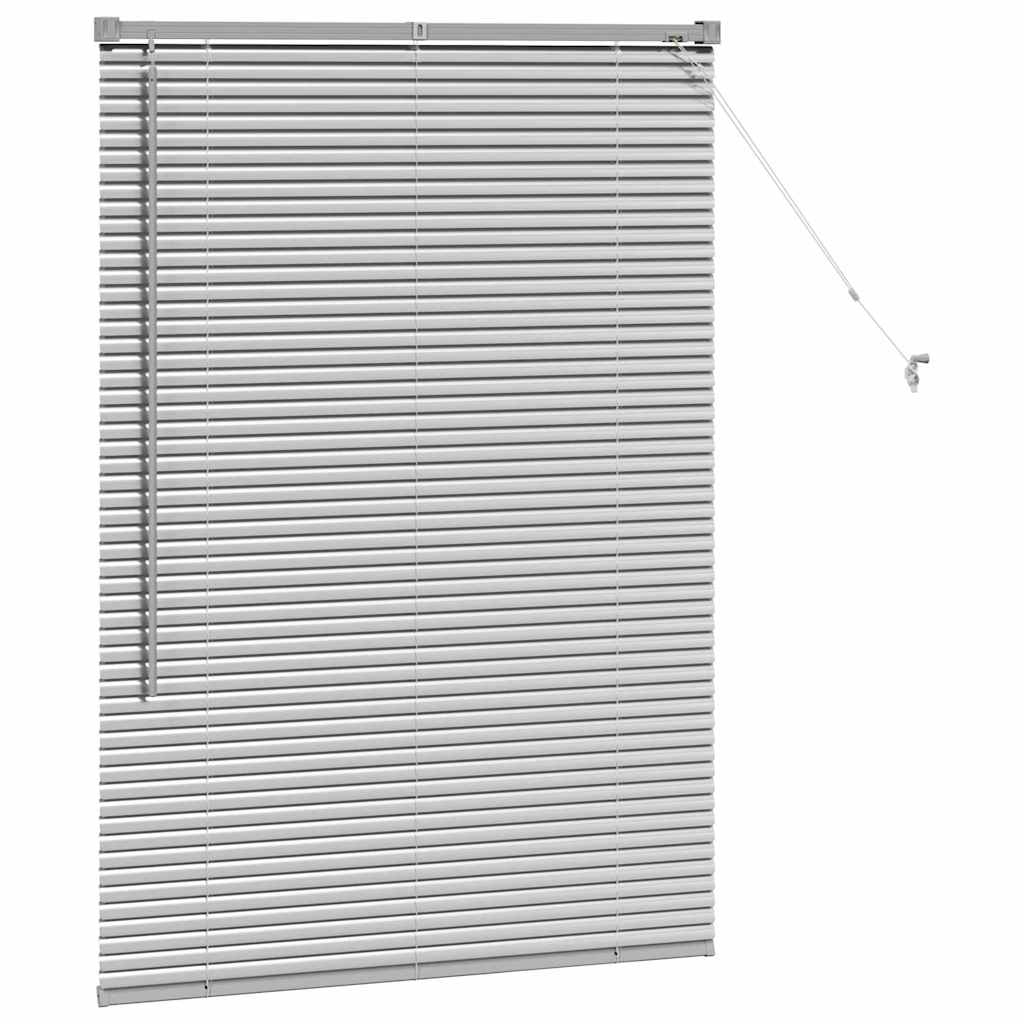 Window Blind with Curtains Manual Silver Aluminium