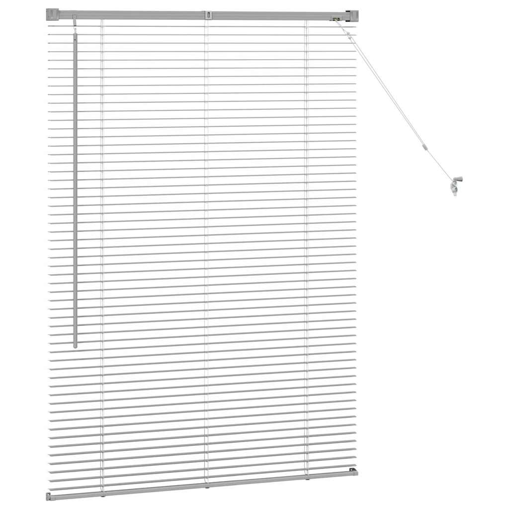 Window Blind with Curtains Manual Silver Aluminium