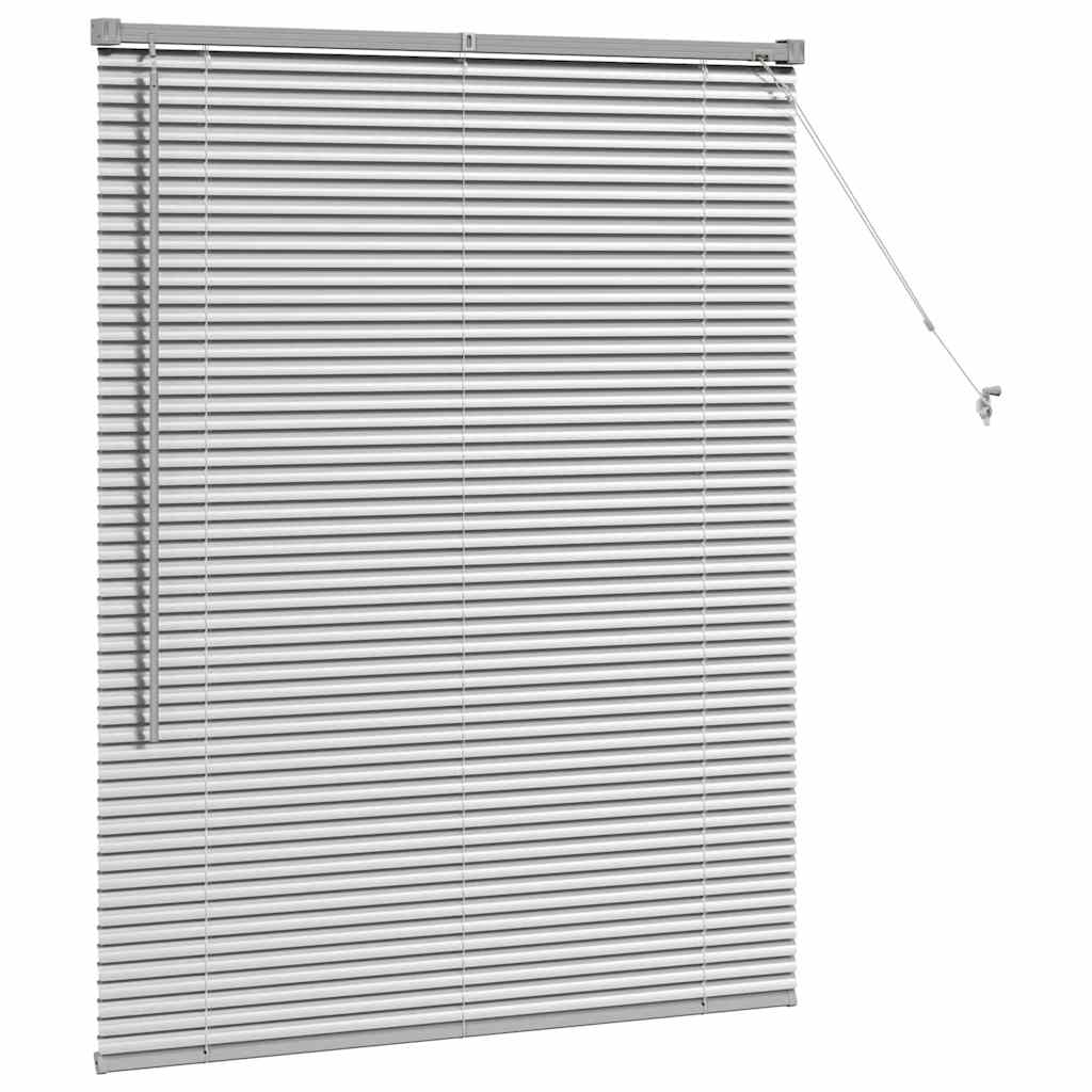 Window Blind with Curtains Manual Silver Aluminium