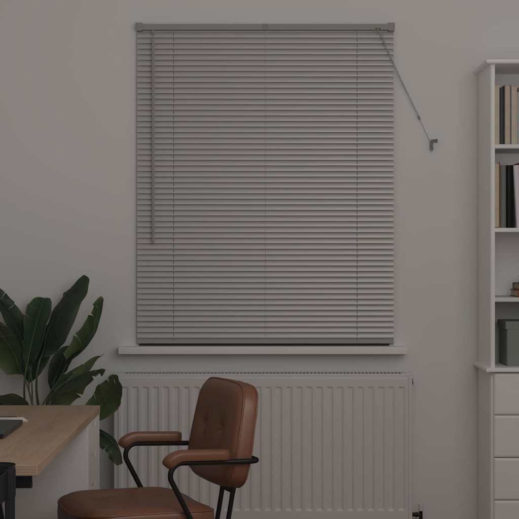 Window Blind with Curtains Manual Silver Aluminium