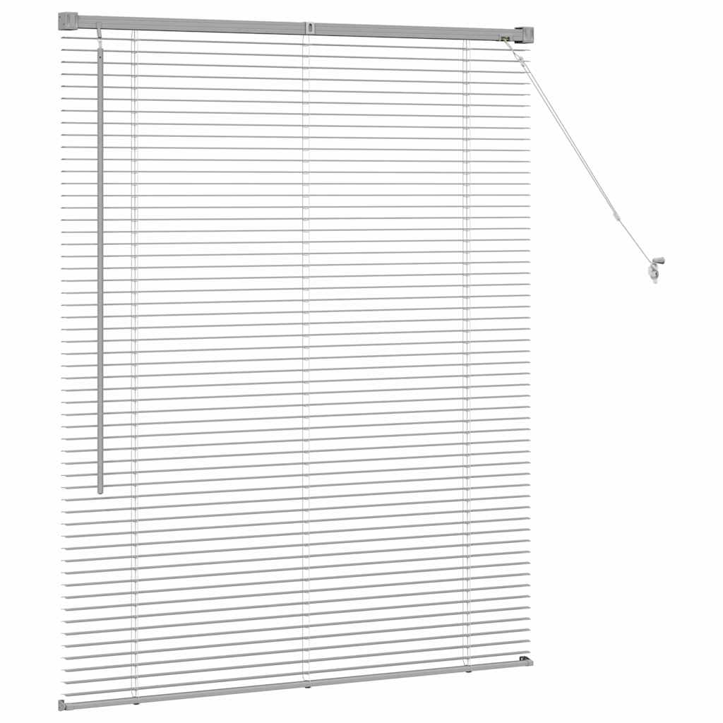 Window Blind with Curtains Manual Silver Aluminium