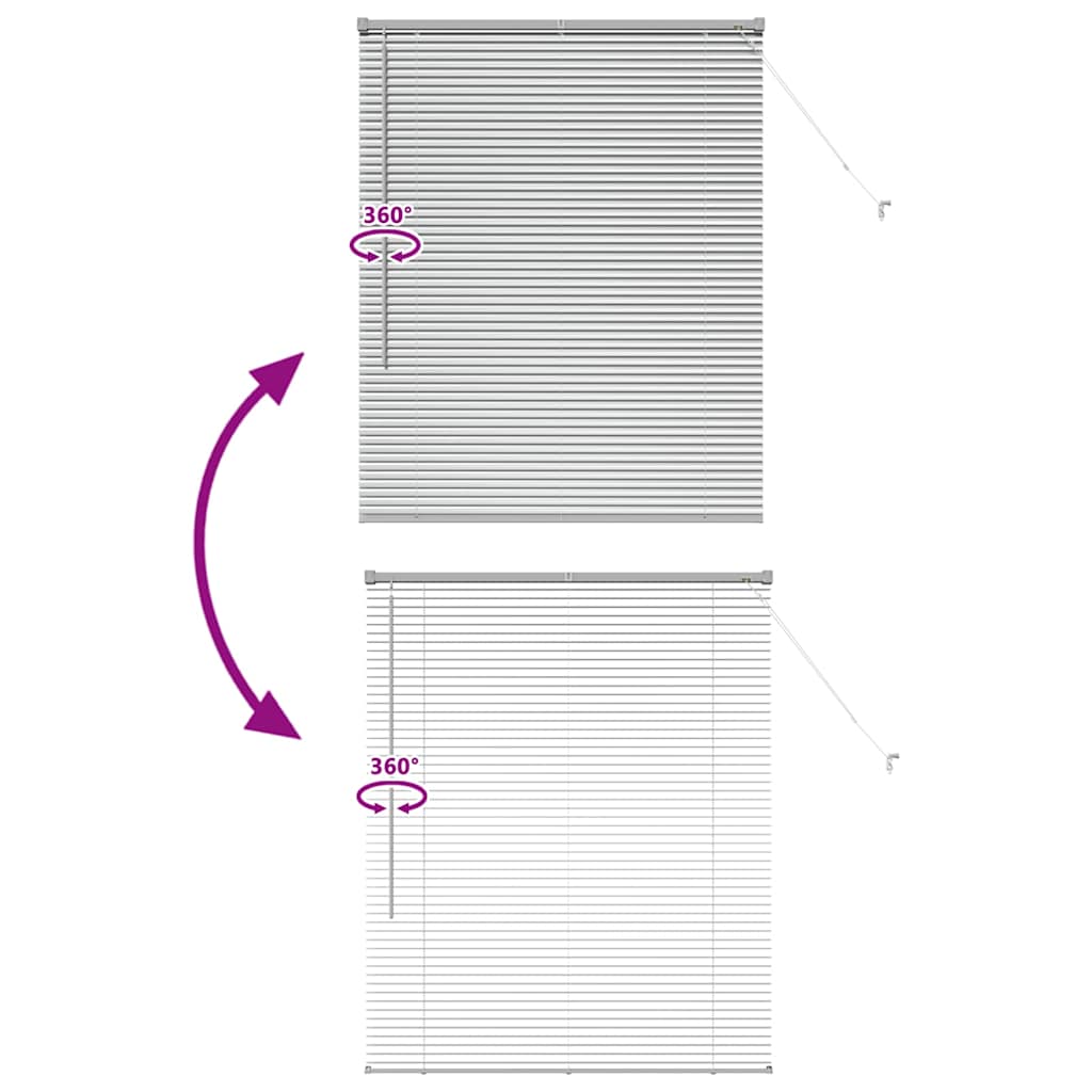 Window Blind with Curtains Manual Silver Aluminium