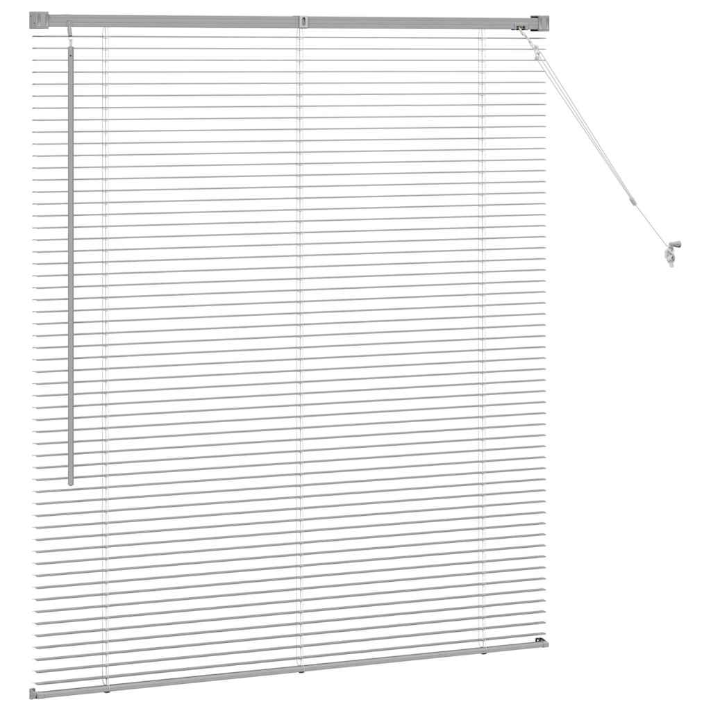 Window Blind with Curtains Manual Silver Aluminium