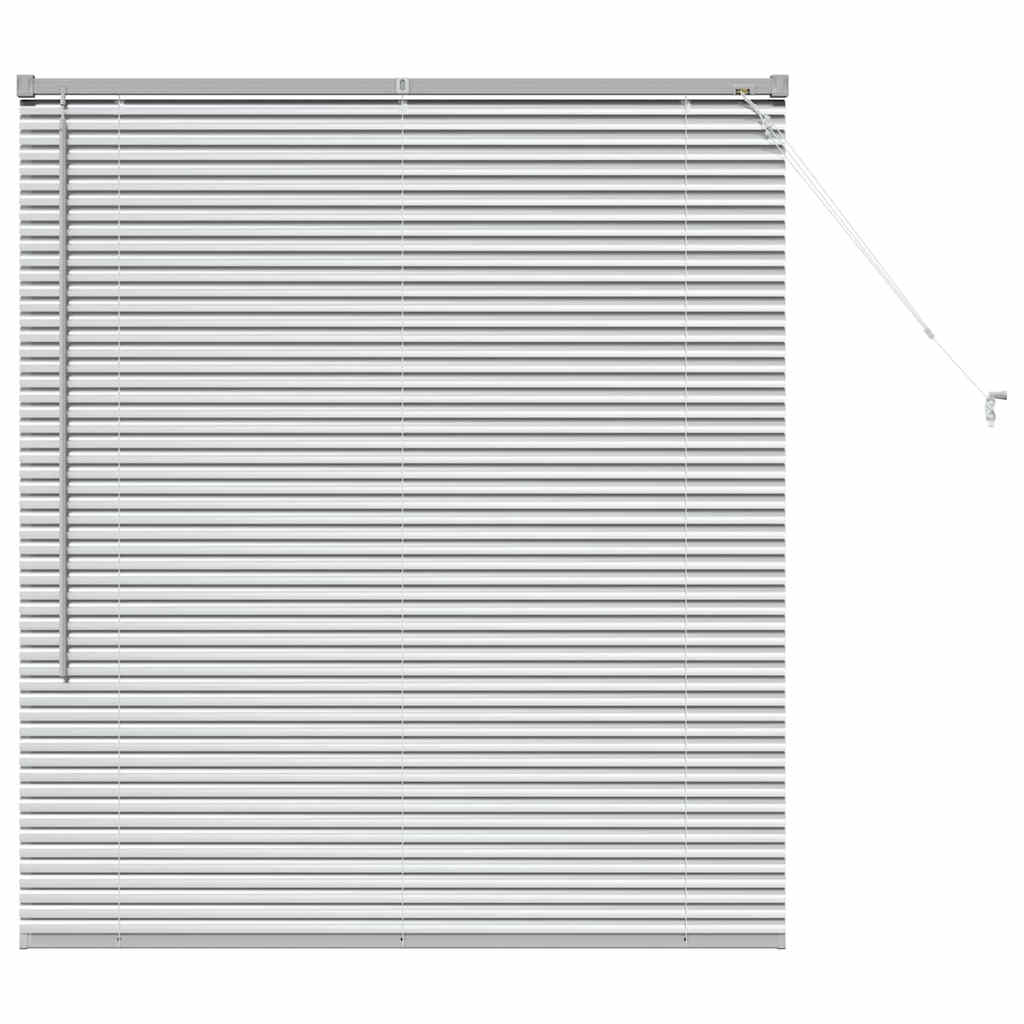 Window Blind with Curtains Manual Silver Aluminium