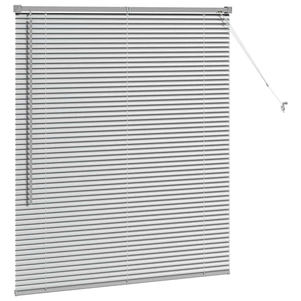 Window Blind with Curtains Manual Silver Aluminium
