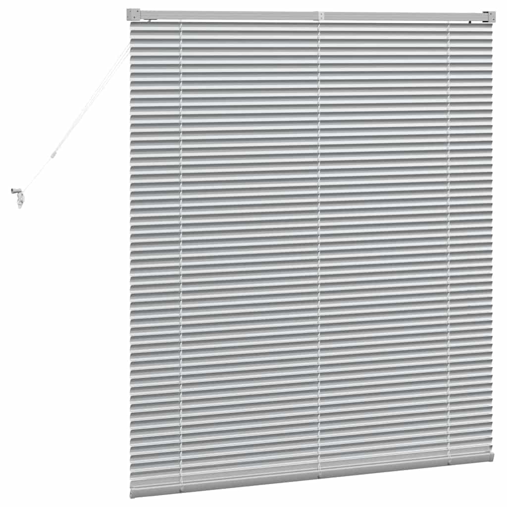 Window Blind with Curtains Manual Silver Aluminium