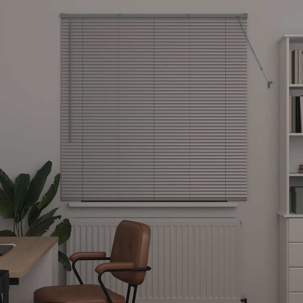 Window Blind with Curtains Manual Silver Aluminium