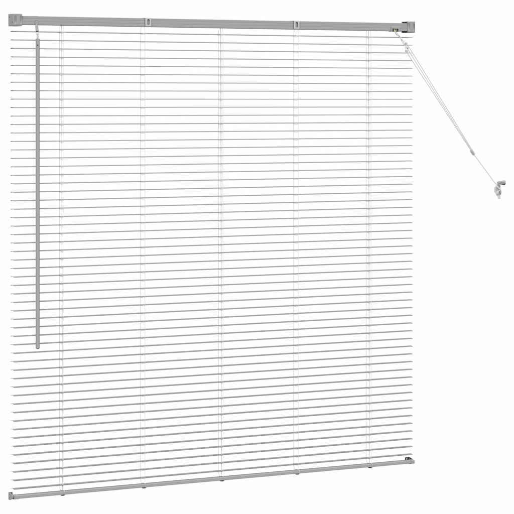 Window Blind with Curtains Manual Silver Aluminium
