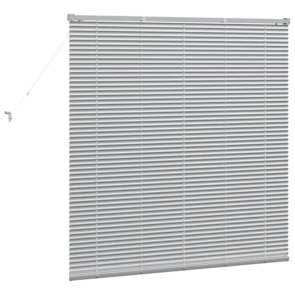 Window Blind with Curtains Manual Silver Aluminium