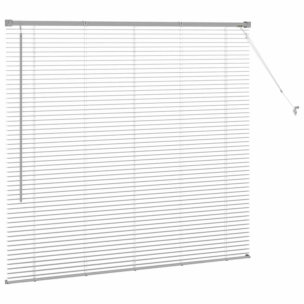 Window Blind with Curtains Manual Silver Aluminium