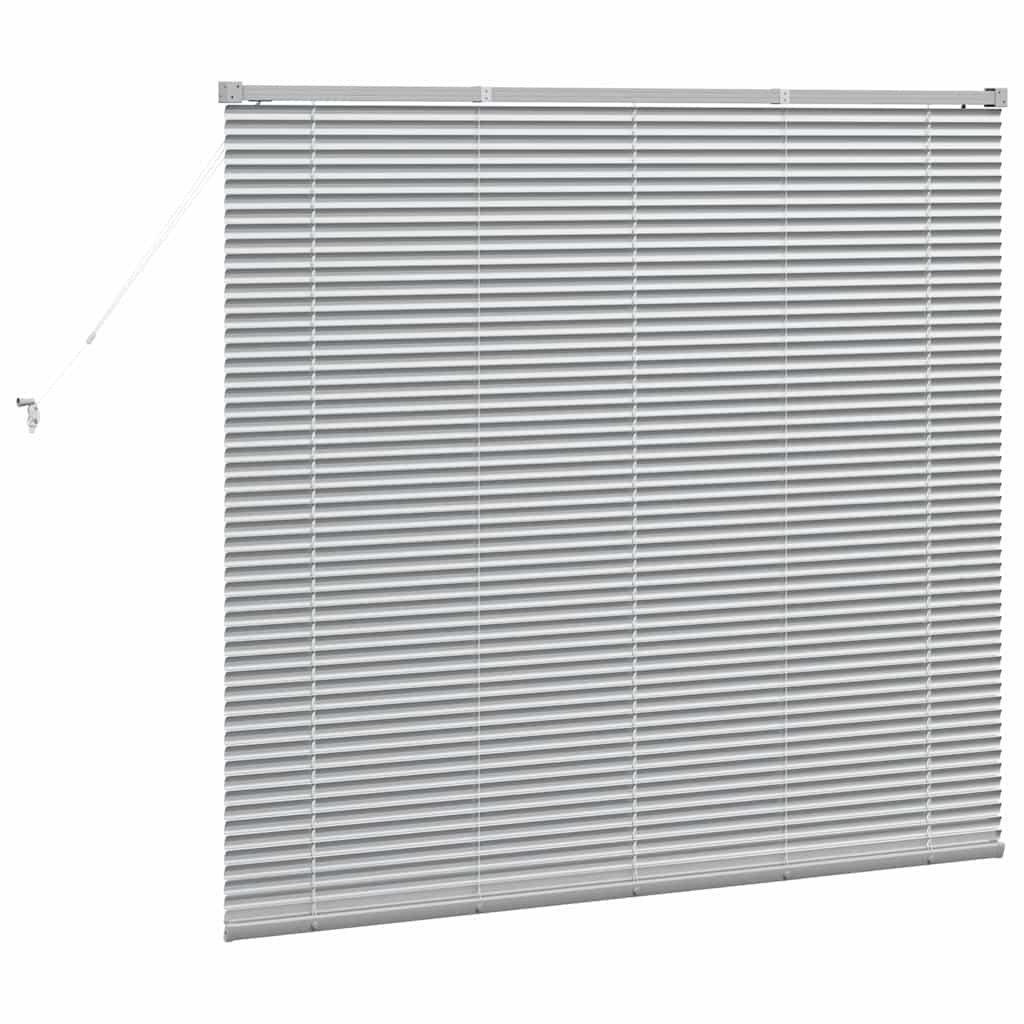 Window Blind with Curtains Manual Silver Aluminium