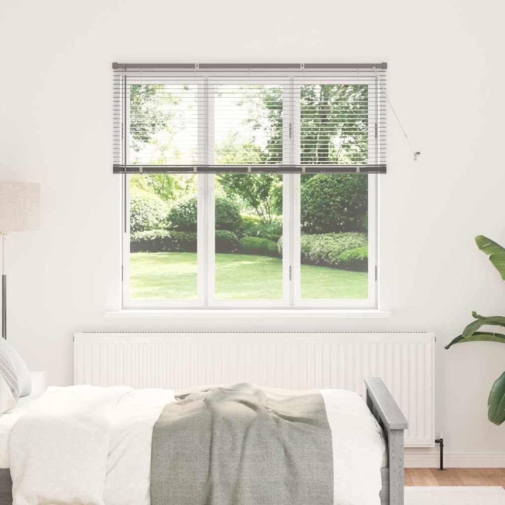 Window Blind with Curtains Manual Silver Aluminium