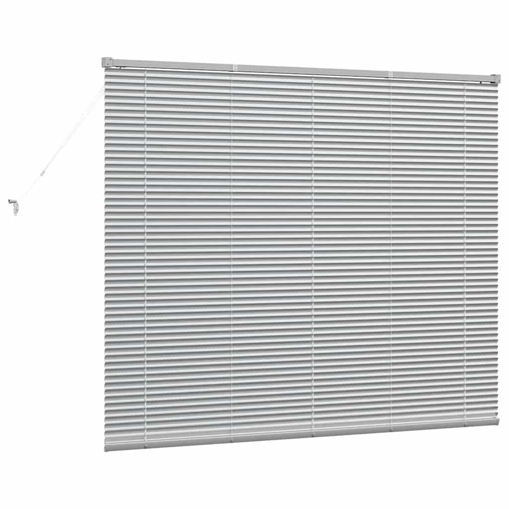 Window Blind with Curtains Manual Silver Aluminium