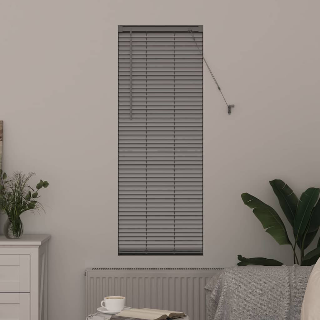 Window Blind with Curtains Manual Silver Aluminium