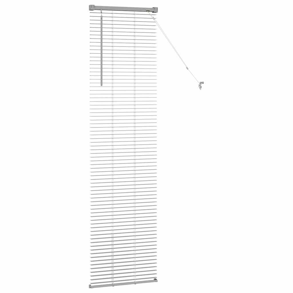 Window Blind with Curtains Manual Silver Aluminium