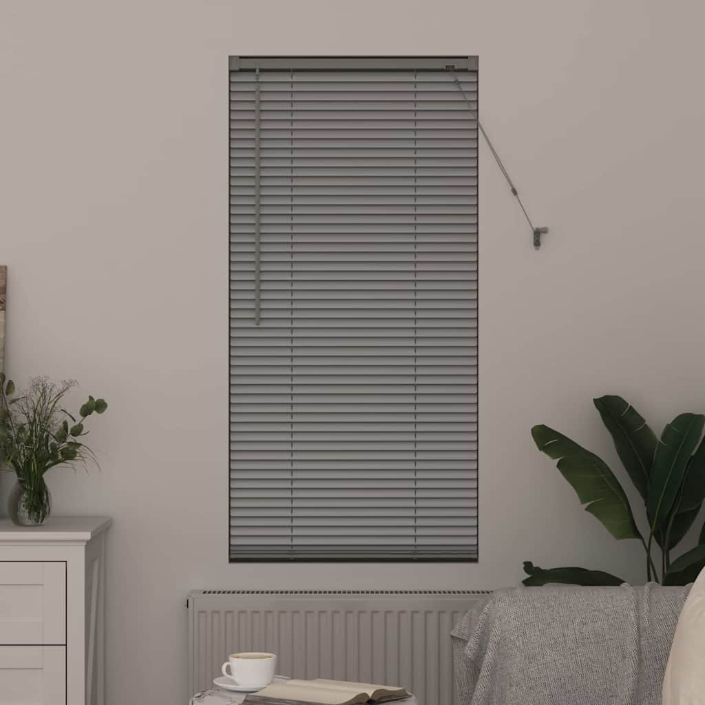 Window Blind with Curtains Manual Silver Aluminium