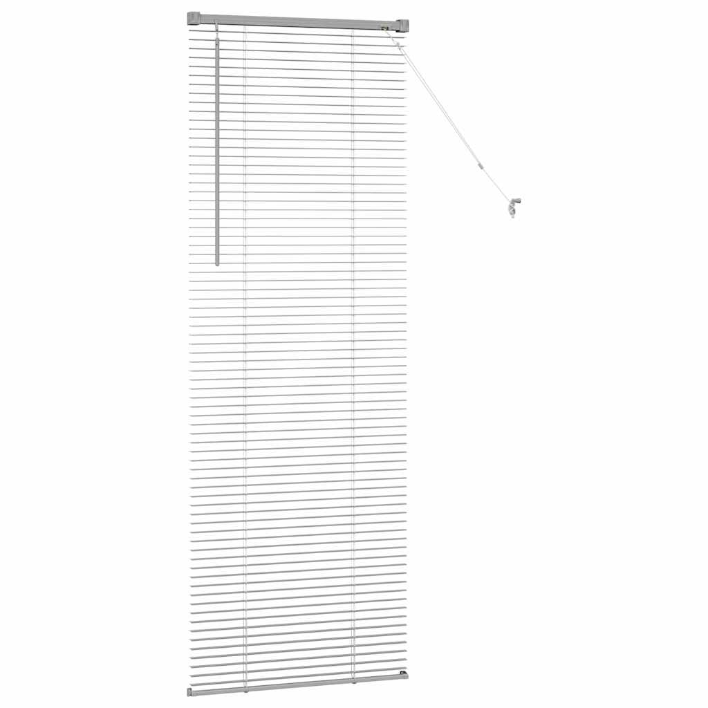 Window Blind with Curtains Manual Silver Aluminium