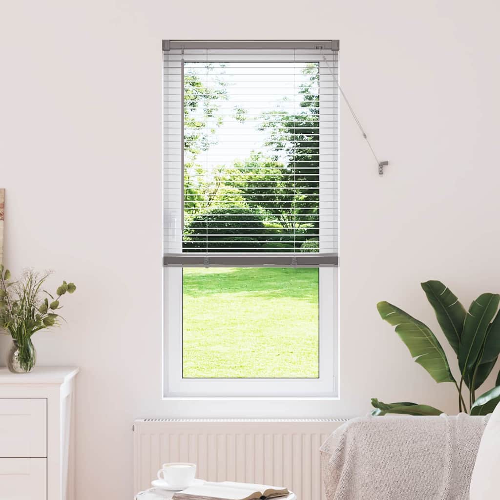 Window Blind with Curtains Manual Silver Aluminium